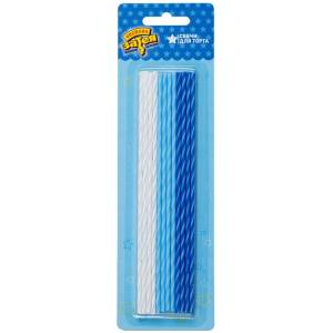 Свечи д/торта 17 см Голубой Микс 24 шт 1502-5221