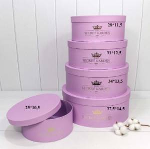 Коробка 28*11,5 см "THE SECRET GARDEN" круглая сиреневый