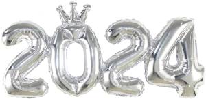 Цифры комплект "2024" Серебро 17"/ Китай 2024S