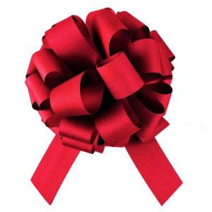 Бант Красный глиттер с блестками 36 см / 661084