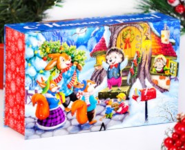 Коробка-книга В гостях на Новый год 150*250*70мм/КК-2385