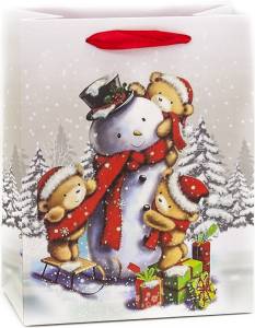 Пакет "Снеговик и медвежата" 23*18*10 / WK2923S