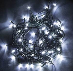 Гирлянда метражная Уличная 20 м., 200 неоновых белых ламп,темная нить