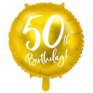 18" HB 50-летие BIRTHDAY Gold / PartyDeco 1202-3507