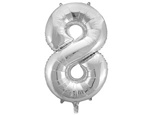 Цифра "8" 40" - серебро/ Китай