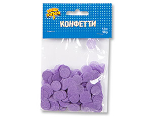 Конфетти "Круги тишью сиреневые" 1,5 см,10 гр. 1501-4084