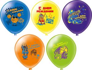 12" СДР Роботы! 5 дизайнов 2 цв. 25шт (Тайланд) / ч53932