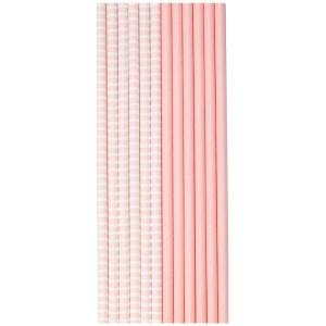Трубочка д/коктеля пастель розовая 12шт /1502-4903
