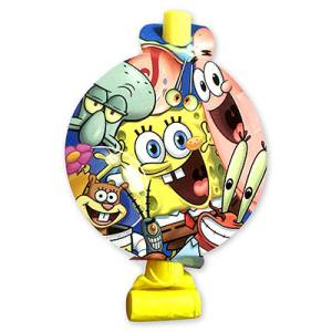 Язычок-гудок с карточкой "Губка Боб" 8 шт.