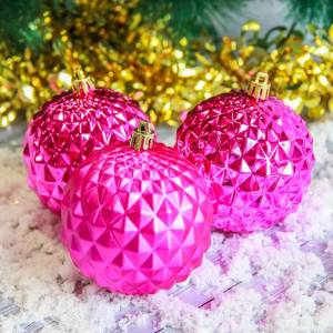 Набор шаров d-8 см."Рельеф розовый" 2187020