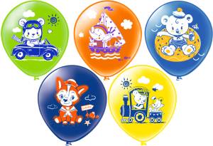 12" Шарики для мальчика! 5 дизайнов / 100 шт (Тайланд) / ч44340