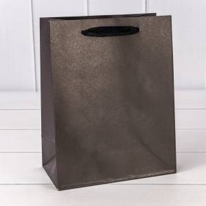 Пакет подарочный 18*23*10 см. Крафт черный / 000222Е/11