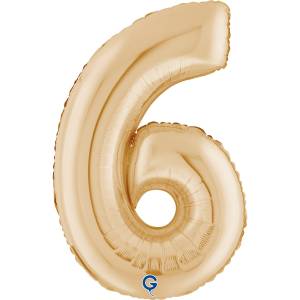 Цифра "6" -  Белое золото, металлик / Grabo 296WHG-P