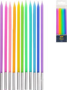 Свечи для торта "Радужные" 14 см, 10 шт, без подставок/С-2000