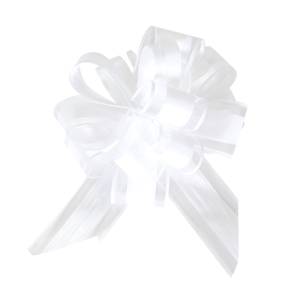 Текстильный бант-шар Широкая полоса, Белый 15 см./6231141