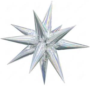 3d Звезда составная 26" Серебро голография / 23965