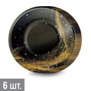 Тарелка "Черное с золотом" 18 см., 6 шт. / 3.0000866