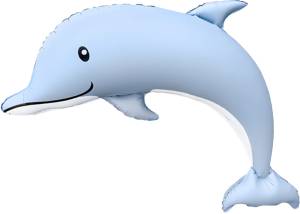 46" Дельфин, голубой сатин / Китай 27418