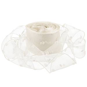 Лента декоративная "Воздушные точки" 4 см.*9,14 м. Кремовая / 6233984