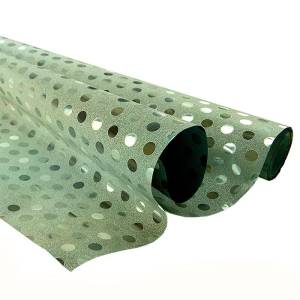 Пленка с глиттером "Горох" серебро, 50 см*4,5 м.