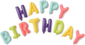 Набор шаров-букв мини Happy Birthday Макарунс 16"/ 18005