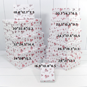 Коробка 24,3*17,6*10,5 см "Сердечки" белая