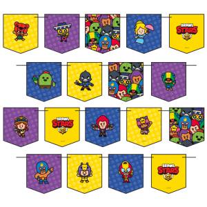 Гирлянда - флажки Brawl Stars 3,0 м 501524