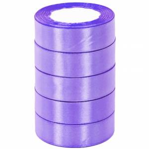 Лента атлас сиреневая 25 мм*22,85 м в уп. (5 шт.) / 4886605