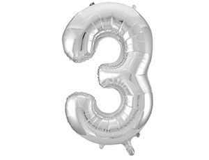 Цифра "3" 40" - серебро/ Китай 1207-2958