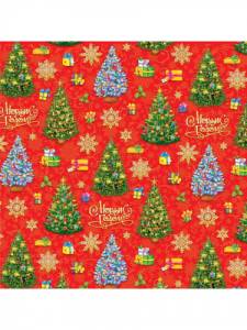 Бумага упак. Новогодние елочки 70*100см (10 листов)/УБ-3217