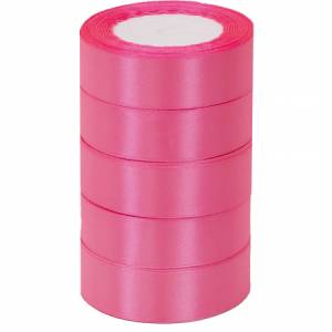 Лента атлас розовая 25 мм*22,85 м в уп. (5 шт.) / 88011093