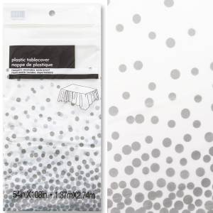 Скатерть "Конфетти Серебро" 1,3*2,7 м./6012114