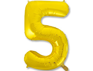 Цифра "5" 40" - золото/ Китай