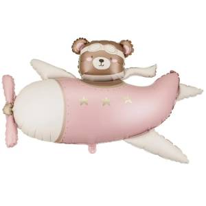 Мишка в самолете  Light Pink 44" ПД / Китай 1207-6826
