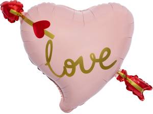 28" Сердце, Любовь Стрела Амура, розовое / Китай 23861