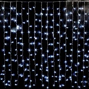 Гирлянда "Шторка" БЕЛАЯ ХОЛОД 192 лампочек, 2*2 м / ч11107