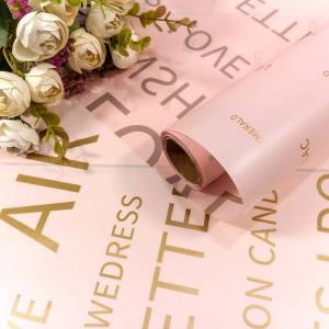 Пленка матовая Золотое тиснение/Розовый 0,58*10м./001356/3