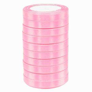 Лента атлас светло-розовая 12 мм*22,85 м в уп. (10 шт.) / 88017669