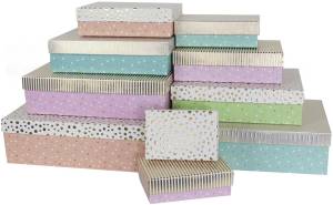 Коробка 14,5*10*5 см. "Розово-голубое конфетти" мультиколор металлик / 502250