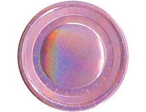 Тарелка гологр розовая 23см 6шт 1502-4078