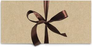 Конверт "Атласная лента" крафт /К119