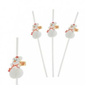 Трубочка д/коктейля "Веселого Нового Года", 6 шт