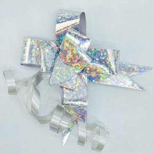 Бант-бабочка 1,2 см Серебро голография / ч09278