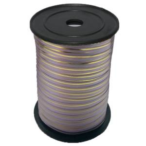 Лента c золотой полоской 5 мм*250м Сиреневая