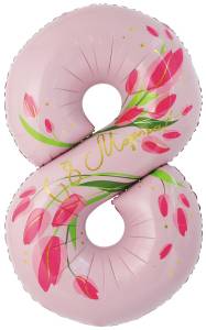 Цифра 34" - "8 марта" Тюльпаны в упак/ Китай R804