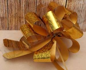 Бант шар БЛ-8080 / 3 см. Золотой Голография