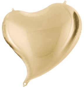 Сердце белое золото, изгиб 18" (Китай)