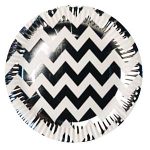 Тарелки "Зигзаг серебряный" 18 см. 6 шт./6224015