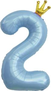 40" Цифра "2" Голубой, Золотая корона / Китай 131182