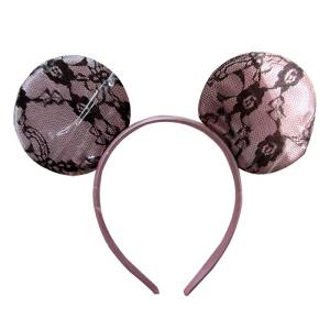 Ободок Мышка Розовый ажур 717025